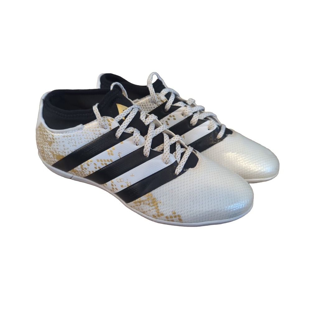 adidas ACE 16.3 Primemesh Indoor Soccer Shoes size 7 1/2 White Black Gold AQ3422